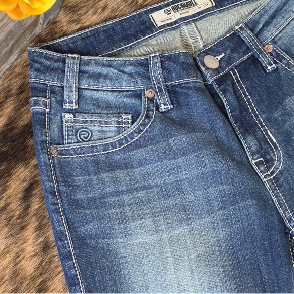 Rock & Roll Denim Midrise Bootcut Women's Western Riding Jeans (26x34) - Picture 5 of 10